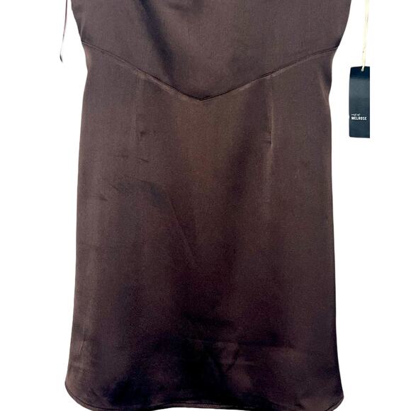 West of Melrose Dress Womens Size M Brown Short Satin Vintage NWT Deadstock - Picture 5 of 14